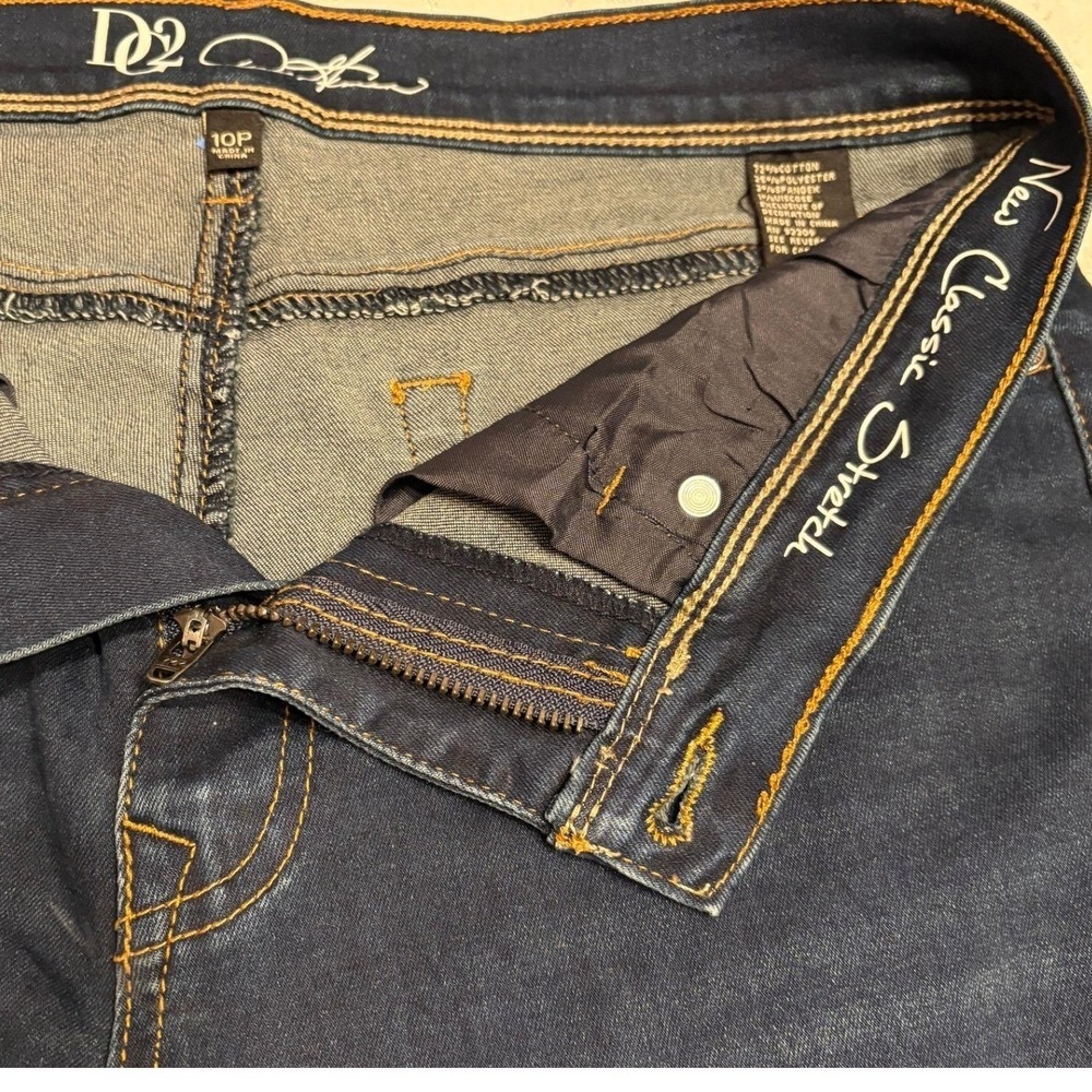 D2 by Diane Gilman Rhinestone Embellished Jeans Dark Wash Petite 10P Stretch - Picture 3 of 7